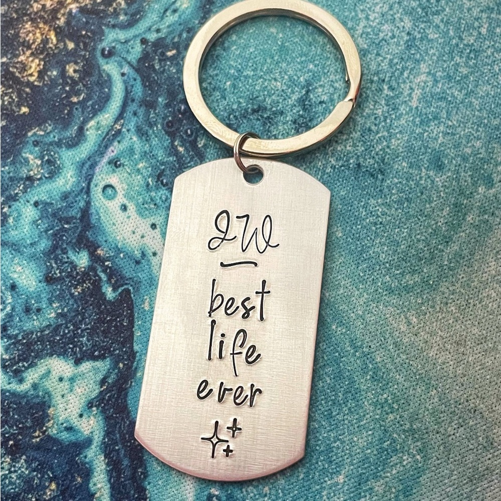 🆕 Handstamped JW Best Life Ever Keychain